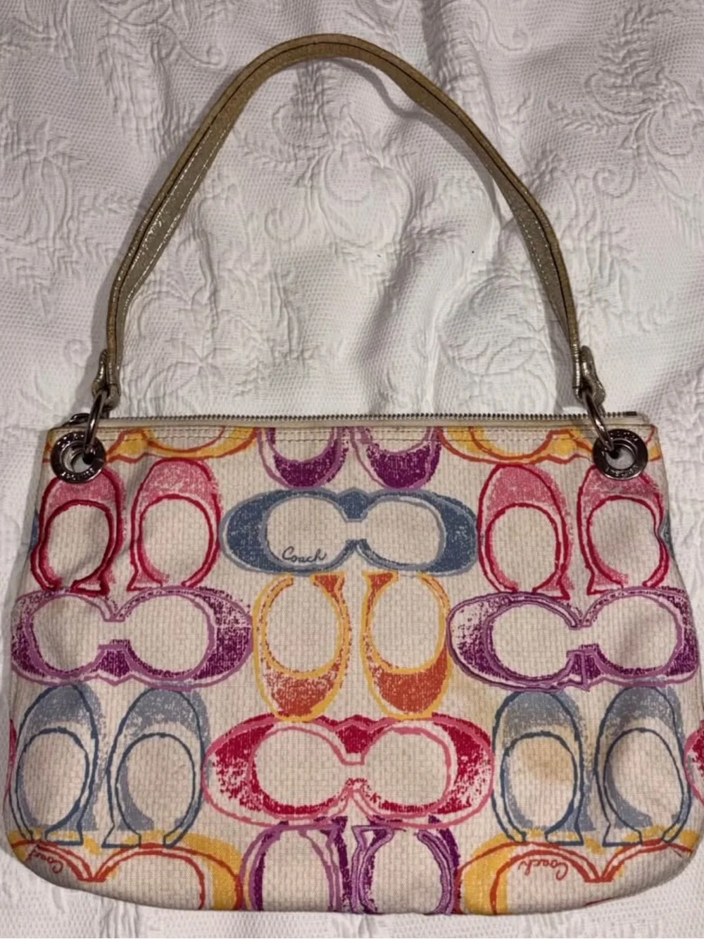 Coach Poppy Dream C Signature Scribble Print Hippie Crossbody